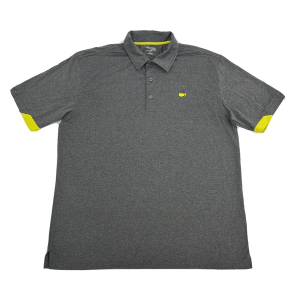 Masters‎ Tech Shirt Mens L Gray Short Sleeve Polo Golf Augusta National - Picture 1 of 9